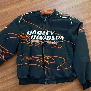 Harley-Davidson Black Jacket with Orange Racing Trim